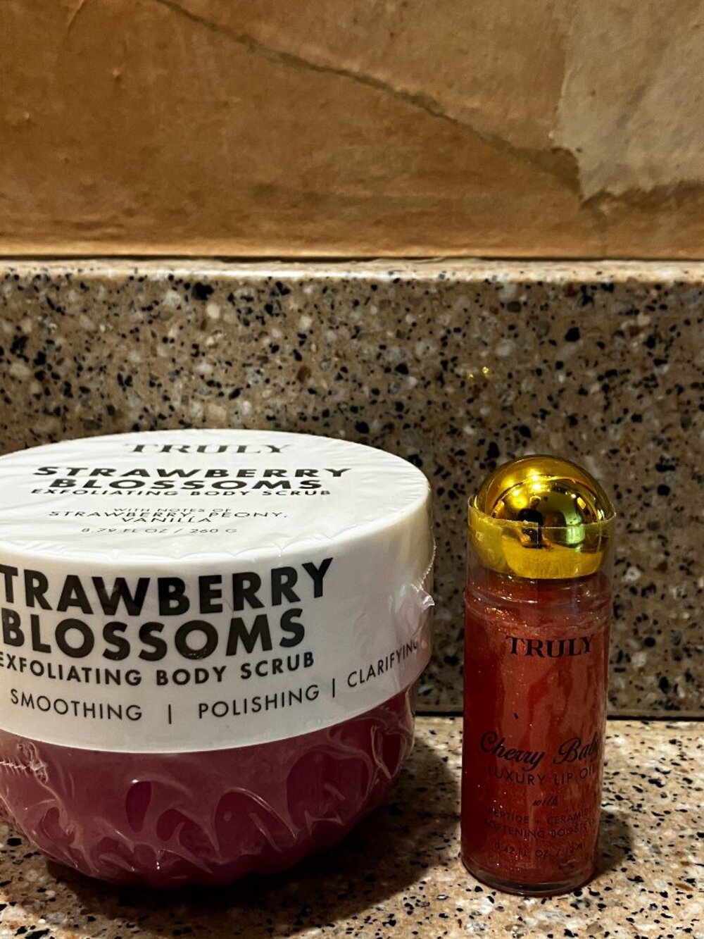 TRULY Strawberry Blossom Body Scrub & Cherry Baby Lip Oil! NEW